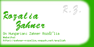 rozalia zahner business card